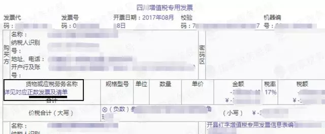 附清单的增值税专票如何开具红字发票？